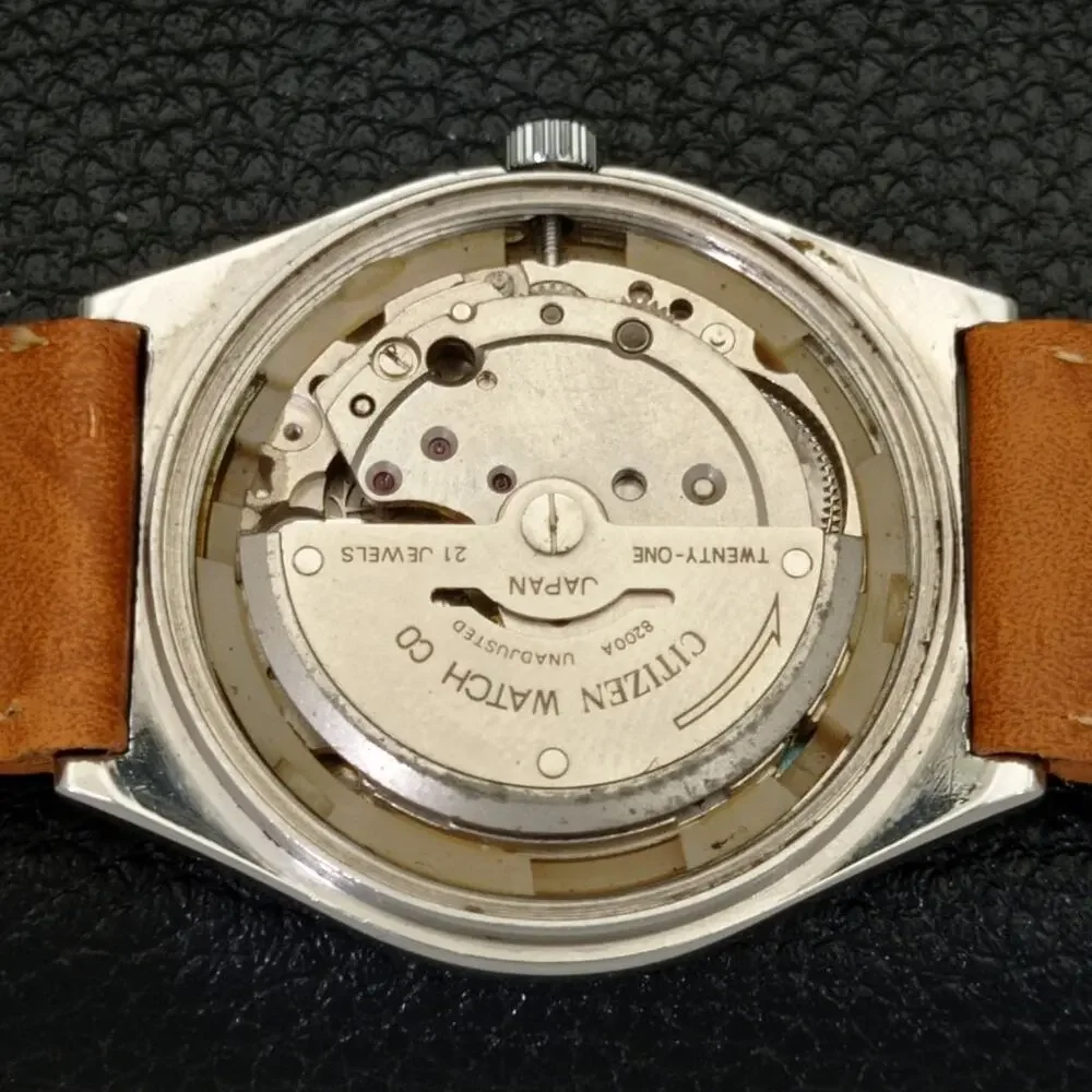 Vintage 1973 Citizen Automatic Mens Silver Watch W/daydate & Gold accents